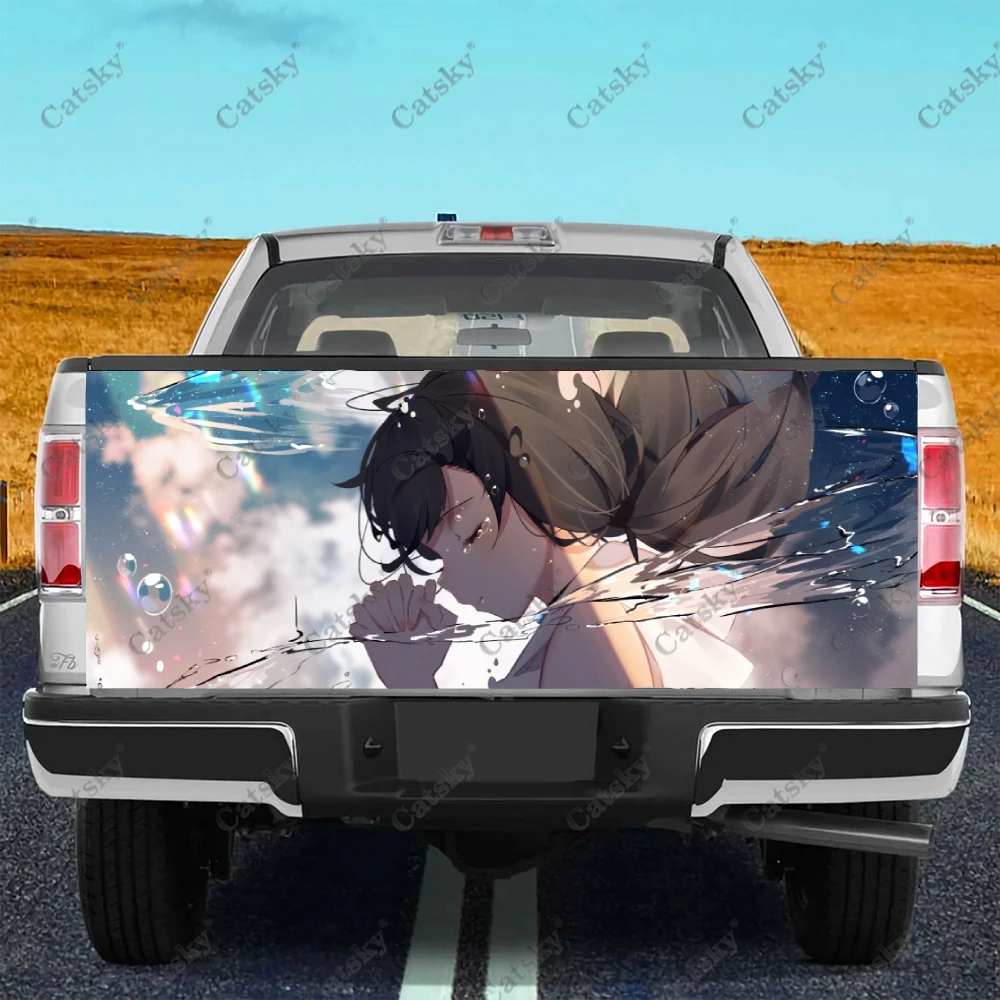 Аниме Выветривание с вами Наклейки на грузовик Наклейка на дверь багажника грузовика, наклейки на бампер с графикой для легковых грузовиков внедорожник