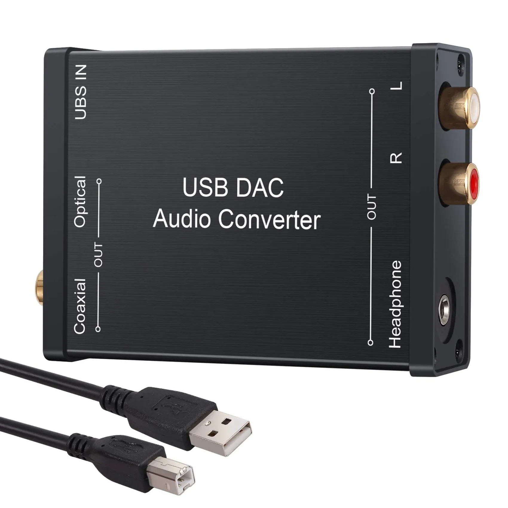 Конвертер USB в SPDIF с коаксиальным разъемом RCA и разъемом для наушников 3,5 мм USB DAC Оптический Аудиоадаптер USB DAC PCM для Windows Mac