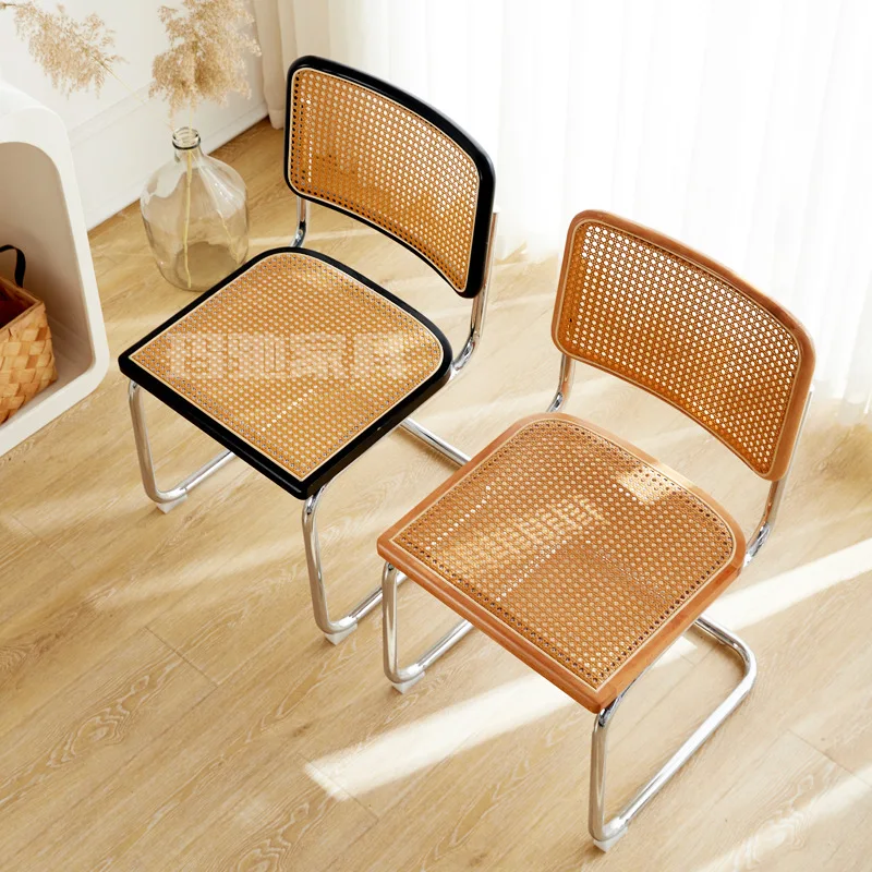 Стул из массива дерева C12 оптом, обеденный стул из ротанга среднего возраста, домашний стул в скандинавском ретро-стиле, кофейный стул, обеденный стол и