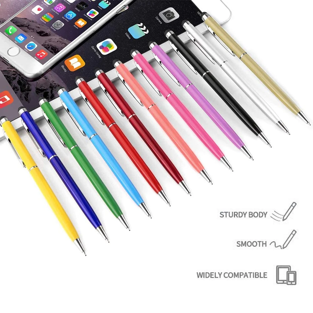 12 Шт Универсальный Стилус 2 в 1 Для Планшета для Рисования с Емкостным Экраном, Сенсорная ручка для Мобильного телефона Apple iPad, Прочный Сенсорный Карандаш