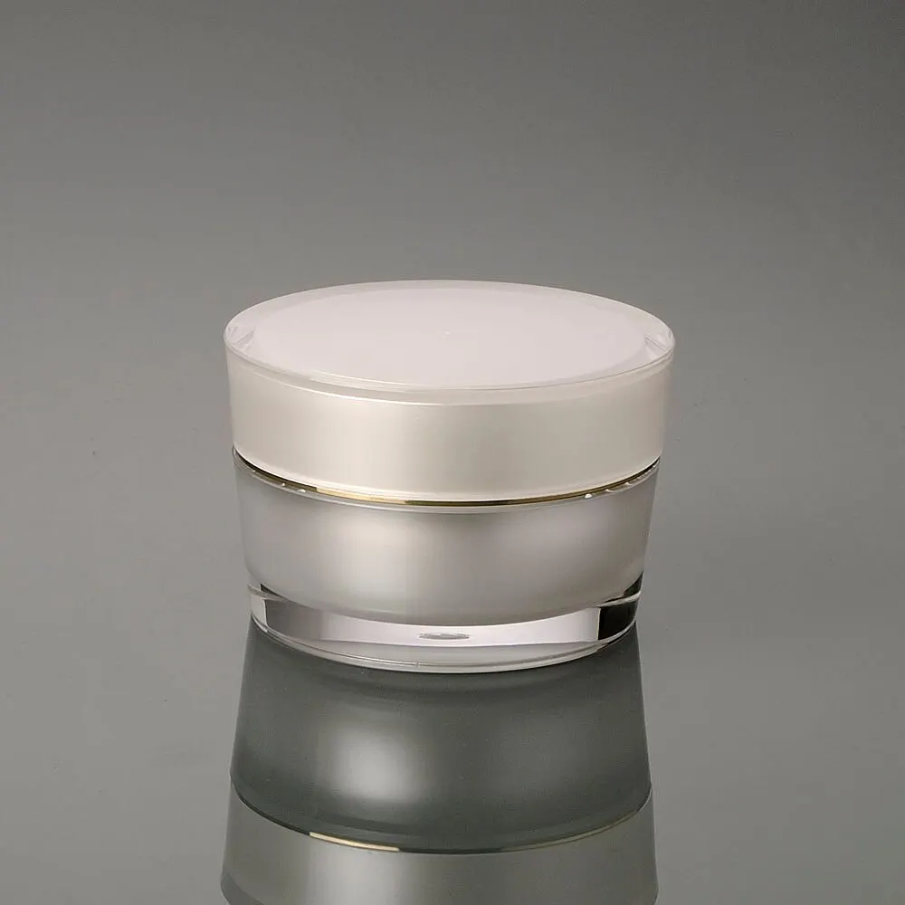 Бутылка олова горшка для крема жемчужно-белой пластиковой конусообразной формы 30 г для косметической упаковки эссенции/дневного крема/ночного крема/геля/увлажняющего крема