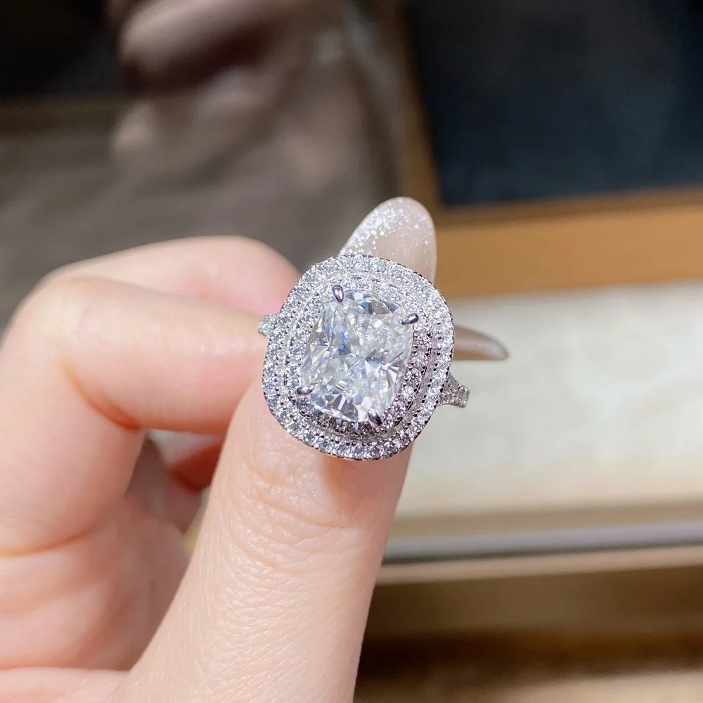 Кольцо с бриллиантом из муассанита A65, серебряное обручальное кольцо 925 пробы, классический женский свадебный подарок