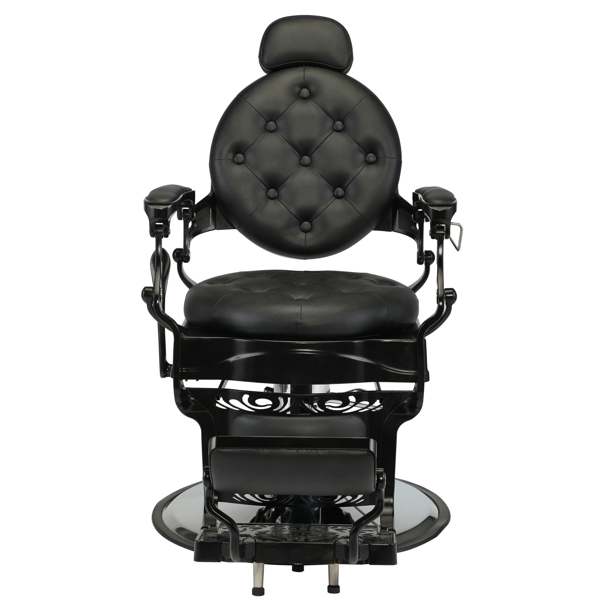 Парикмахерское кресло из ретро-кожи, черное XH