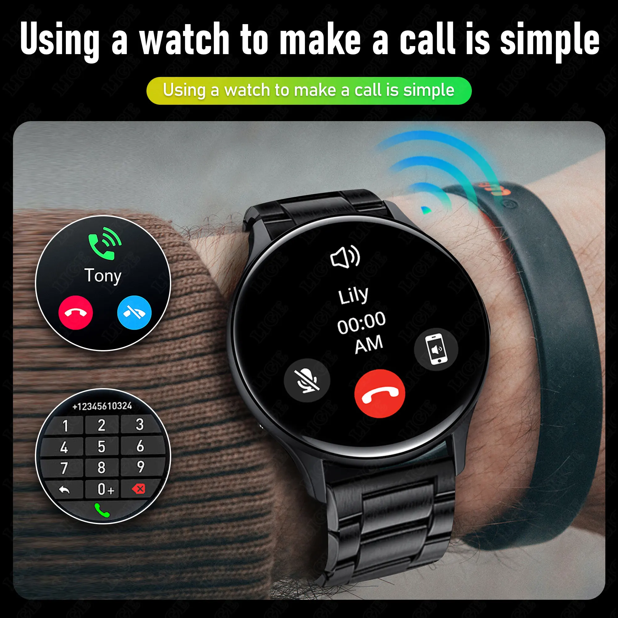 Новые смарт-часы LIGE NFC с экраном 360 * 360, мужские смарт-часы, всегда отображающие время, Bluetooth-вызов, Спортивные Фитнес-часы, Мужские Умные часы, Женские