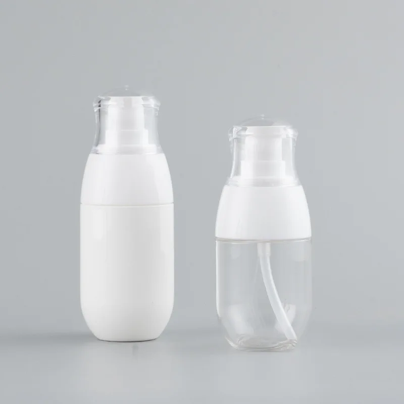 1шт 30/50/100 мл Портативная Пластиковая Косметическая бутылка для лосьона многоразового использования, Прозрачная Белая Пустая бутылка для опрыскивания
