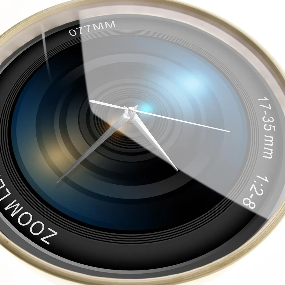 Объектив камеры Современный дизайн Настенные часы с вашим Именем На заказ Декор Фотостудии Фотоизображения Цветное Увеличение Экспозиция ISO Настенные часы