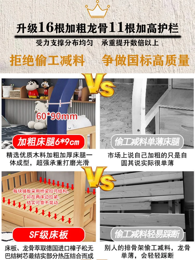 Подъем и спуск с кровати, двухъярусная кровать, полностью из цельного дерева, для детей, взрослых и небольших помещений, двухэтажные лестницы и стремянки