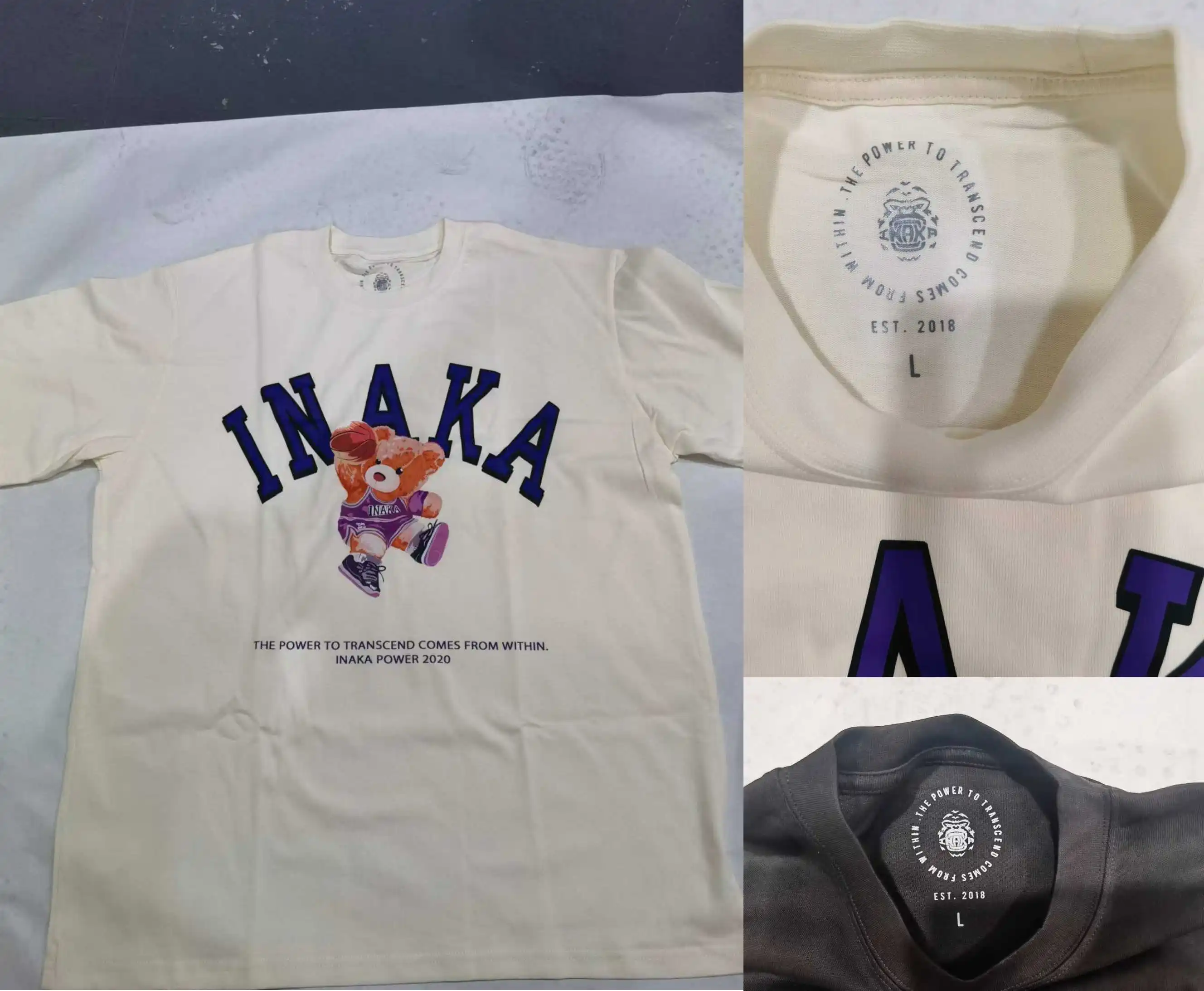 Футболка Inaka Для мужчин И женщин, повседневная футболка с рисунком медведя, трафаретная печать, Размер США, футболка