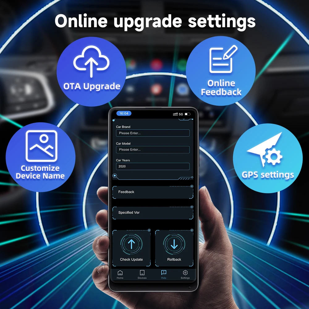 2023 LoadKey CarlinKit 5.0 2Air Беспроводной адаптер CarPlay Проводной Android с автоматическим беспроводным подключением CarPlay Dongle Подключи и играй