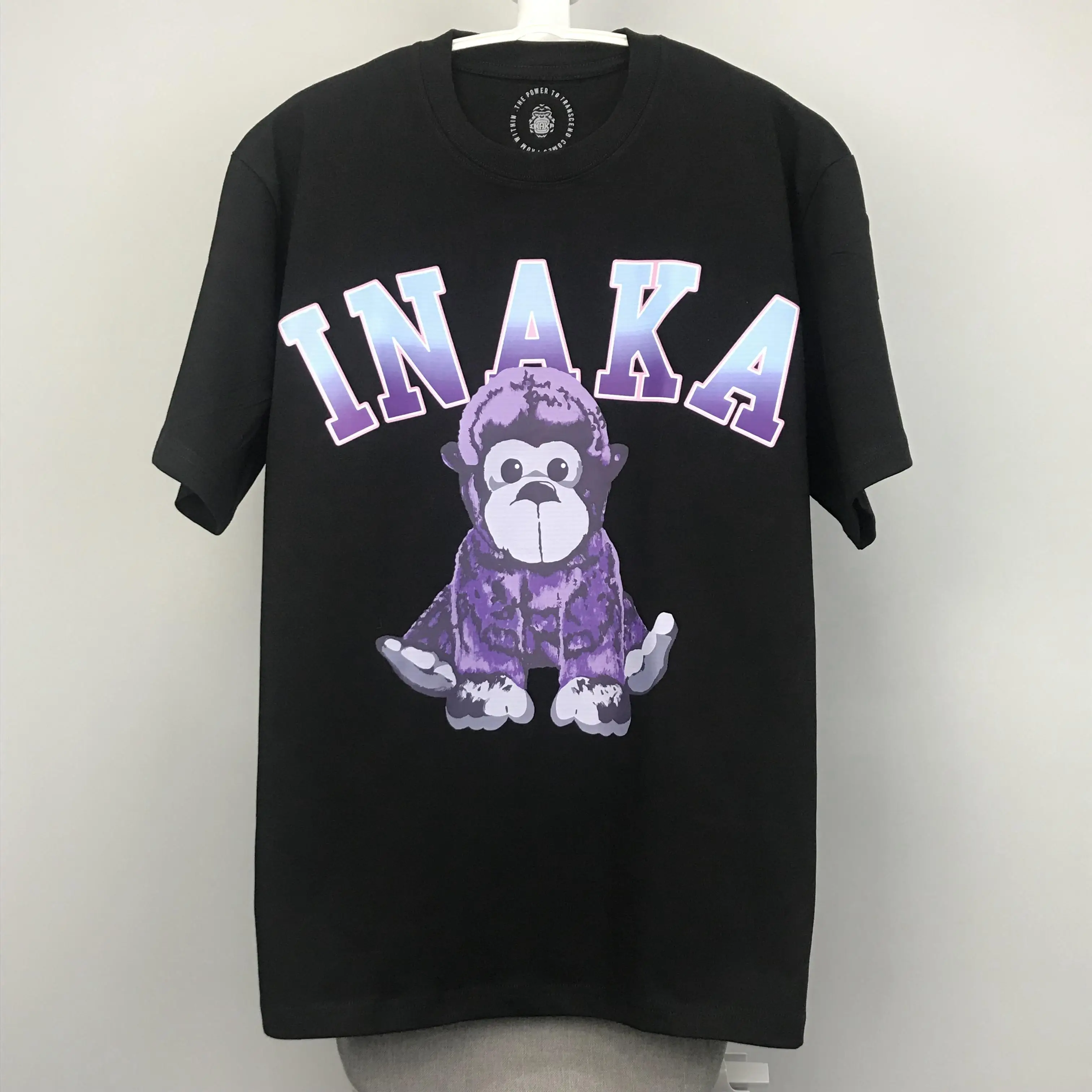 Футболка Inaka Для мужчин И женщин, повседневная футболка с рисунком медведя, трафаретная печать, Размер США, футболка